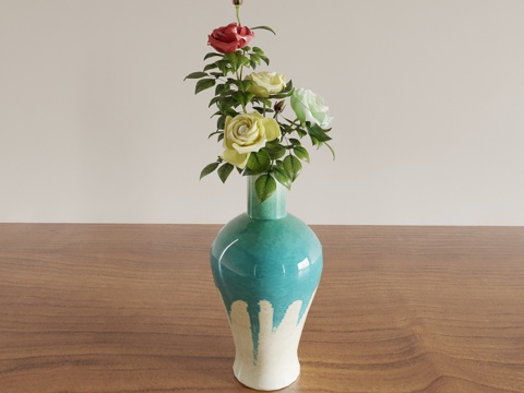  花瓶 玻璃花瓶 花艺 花卉 插花 绿植 盆景 盆栽 室内绿植3d模型 
