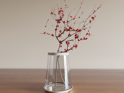  花瓶 花艺 花卉 插花 绿植 盆景 盆栽 室内绿植 植物摆件3d模型 
