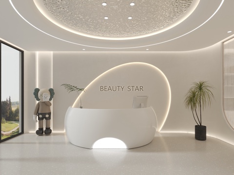  现代美容_店前台3d模型 