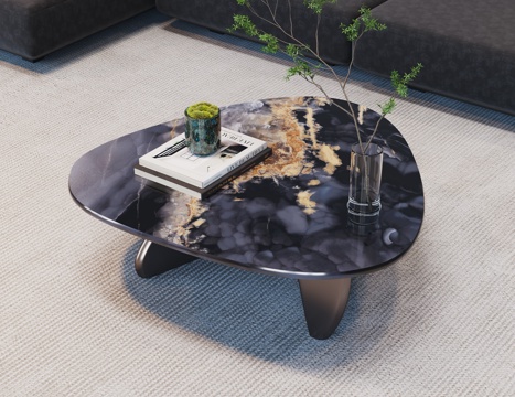  现代茶几 大理石茶几 小茶几 异形茶几 茶几摆件3d模型 