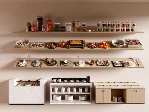  餐具  食物su模型 