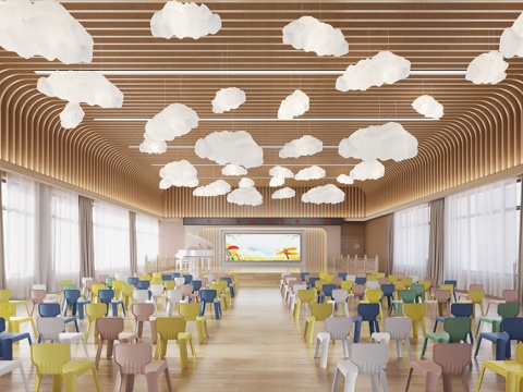  幼儿园文体活动室3d模型 