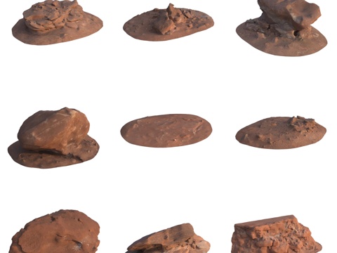  砂岩石大石头石壁巨石3d模型 