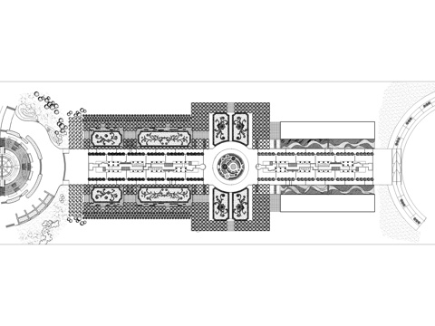  公园景观平面图cad施工图 