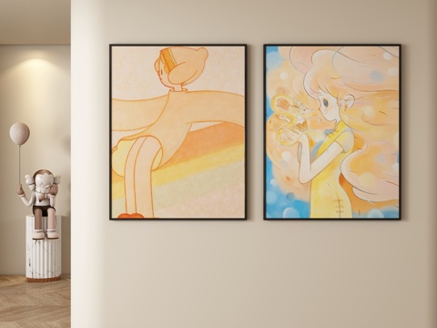  儿童装饰画 挂画3d模型 