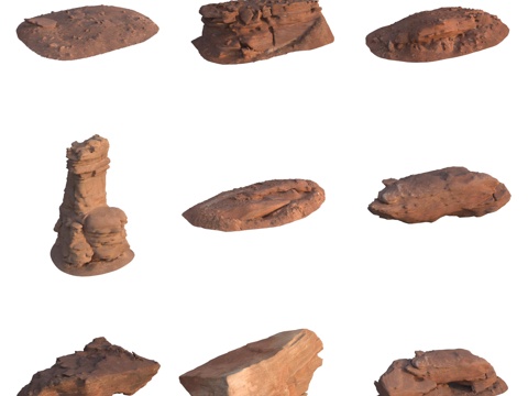  砂岩石大石头石堆巨石3d模型 