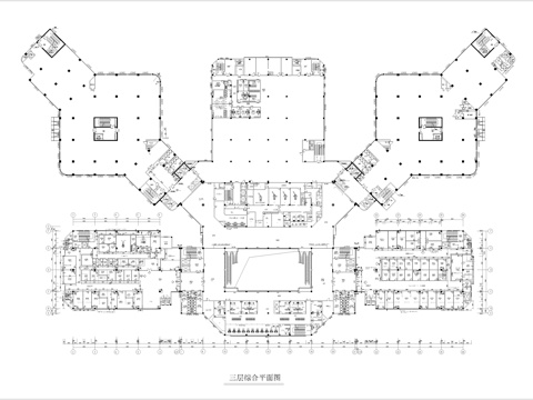  大型医院综合楼 平面设计方案cad施工图 