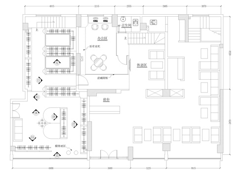  现代婚纱店施工图cad施工图 