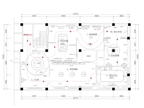  消防展馆平面方案图cad施工图 