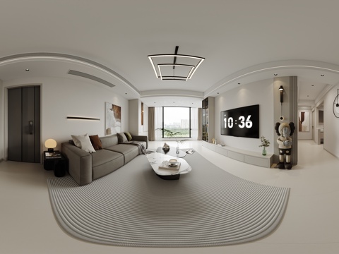 现代客餐厅cr全景3d模型