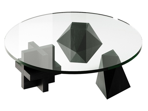  现代意式 Polyhedron 玻璃茶几3d模型 