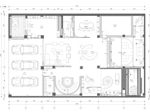  现代风别墅施工图cad施工图 