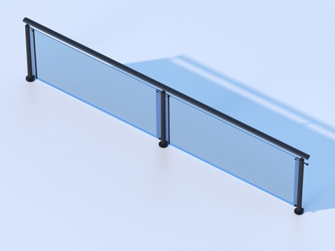  玻璃栏杆 扶手 围栏 护栏 栏杆3d模型 