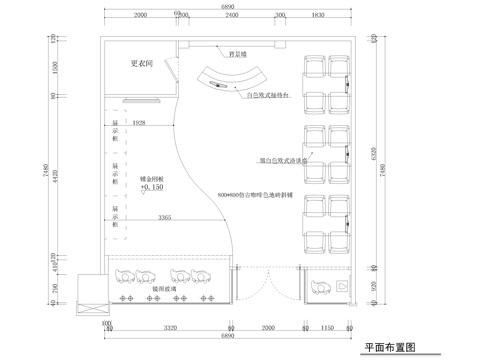  时尚浪漫婚纱店施工图cad施工图 