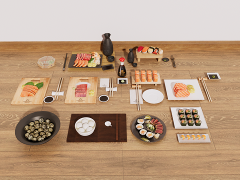  食物 食品 餐具 寿司 生鱼片 汤圆 鹌鹑蛋su模型 