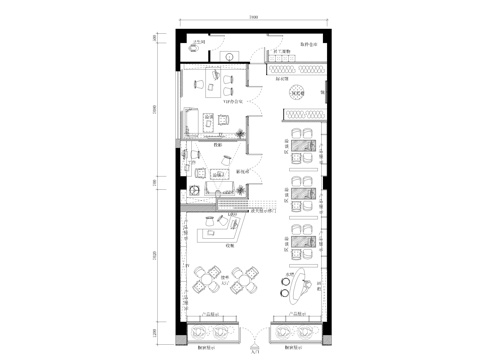  小型婚纱店施工图cad施工图 