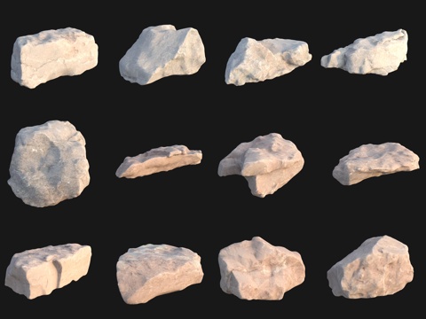  岩石大石头巨石3d模型 