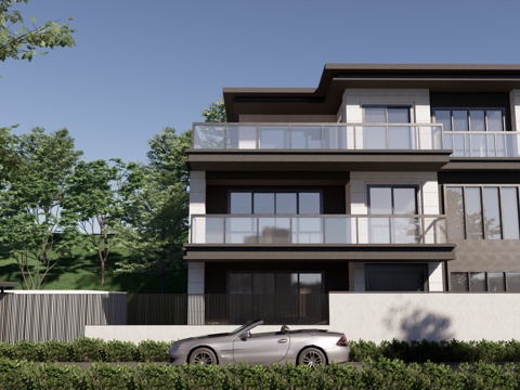  现代别墅建筑su模型 