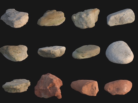  岩石大石头巨石3d模型 