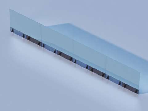  玻璃栏杆 扶手 围栏 护栏 栏杆3d模型 