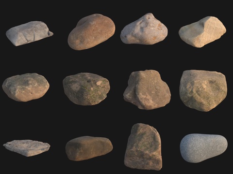  岩石大石头巨石3d模型 