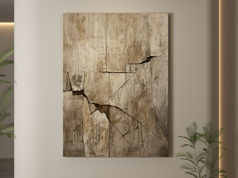  现代挂画 侘寂风挂画 肌理画 抽象画 装饰画3d模型 