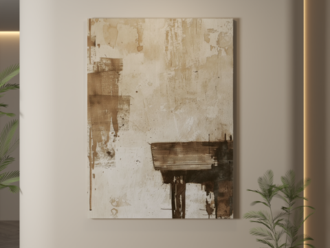  现代挂画 侘寂风挂画 肌理画 抽象画 装饰画3d模型 