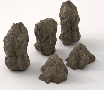  石头 假山 岩石3d模型 