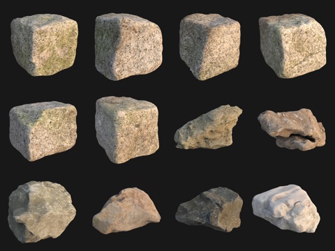  岩石大石头巨石3d模型 