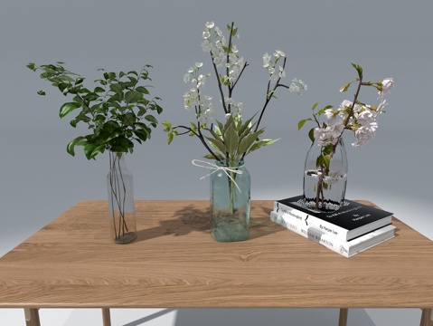  花瓶花艺3d模型 