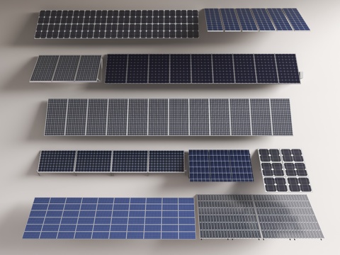  太阳能板 光伏板 太阳能设备 工业设备 绿色能源 太阳能发电3d模型 