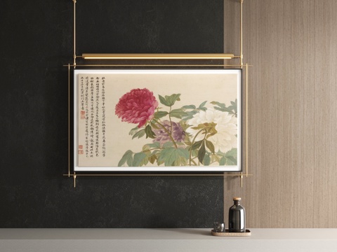  新中式装饰画3d模型 