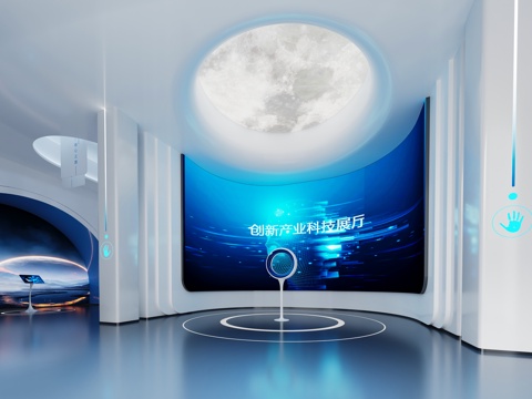  现代科技展厅3d模型 