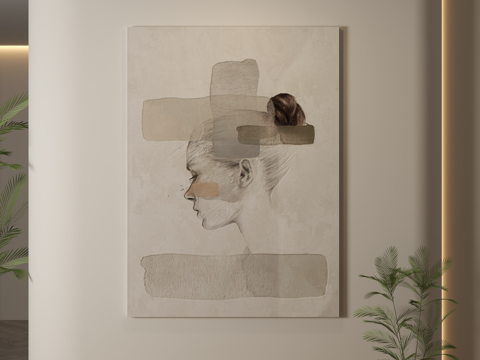  现代装饰画 装饰画 现代挂画 挂画 简约挂画3d模型 