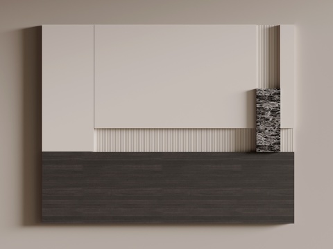  现代极简背景墙 床头背景墙3d模型 