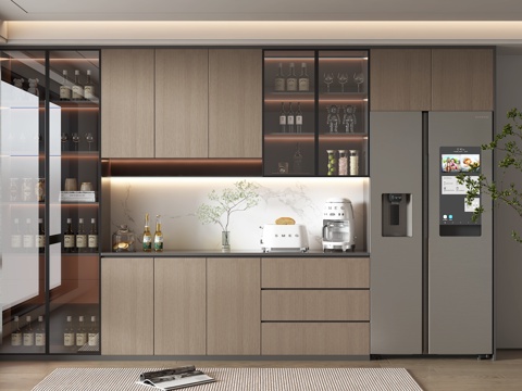  现代家居酒柜SU模型su模型 
