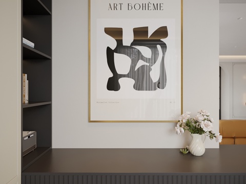  现代轻奢装饰画 挂画3d模型 