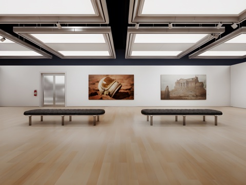  艺术展厅3d模型 