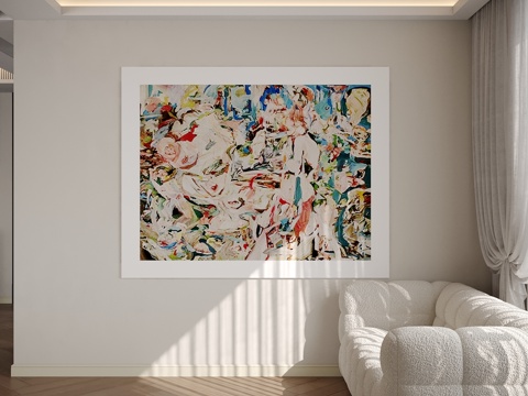  现代挂画 装饰画 抽象画3d模型 