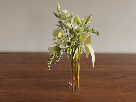  花瓶 花艺 花卉 插花 绿植 盆景 盆栽3d模型 