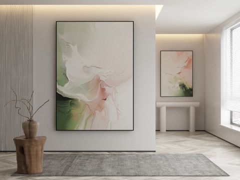  侘寂挂画 油画3d模型 