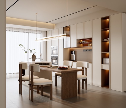  新中式餐厅su模型 