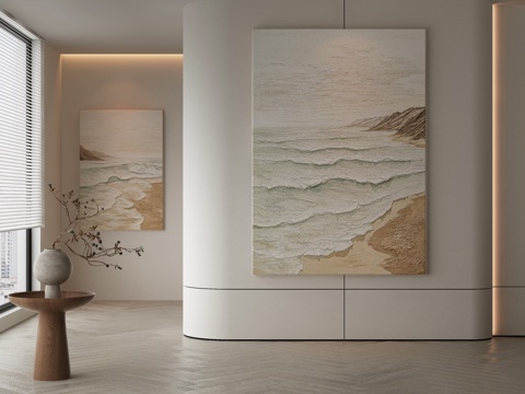  侘寂挂画 油画3d模型 