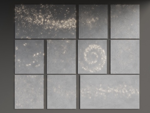  现代透光混凝土 发光混凝土背景墙 透光水泥墙 透光星空背景墙3d模型 