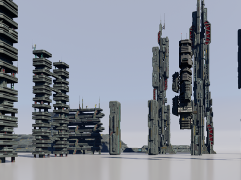  科幻堡垒3d模型 