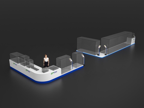  现代展柜 产品展示柜 科技展柜 展台展示柜 展示台 桌柜3d模型 
