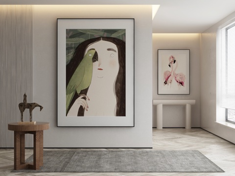  侘寂挂画 油画3d模型 