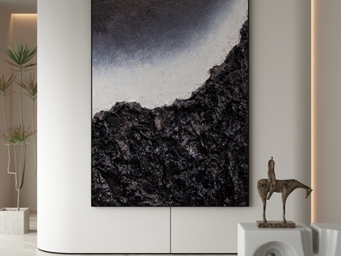  侘寂挂画 油画3d模型 