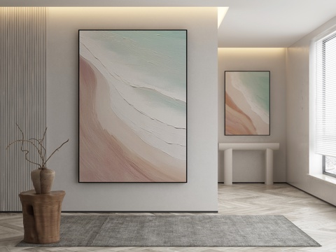  侘寂挂画 油画3d模型 