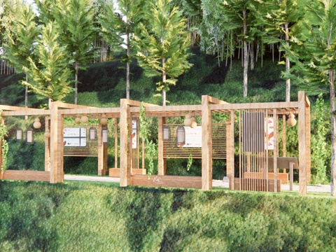  现代生态科普长廊 生态观光平台 网红秋千 科普教育经 巡山休su模型 